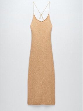 Zara Sleeveless Knit Slip Dress with Strappy Back